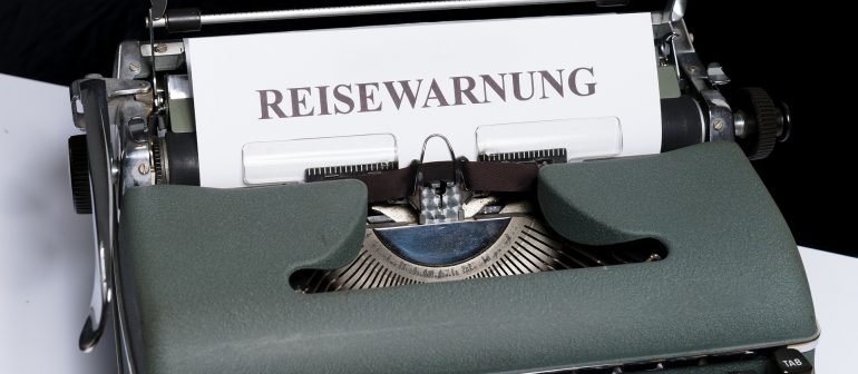 Reisewarnung-Schreibmaschine